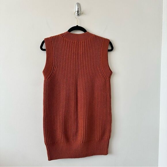 Abercrombie & Fitch Burnt Orange Sweater Mini Vest Dress (Size:XXS) - Picture 2 of 6